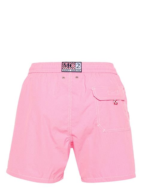 MC2 Saint Barth Shorts De Playa Con Logo Bordado Farfetch