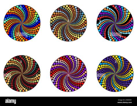 Colorful Dotted Rainbow Spiral Circles Stock Vector Image And Art Alamy