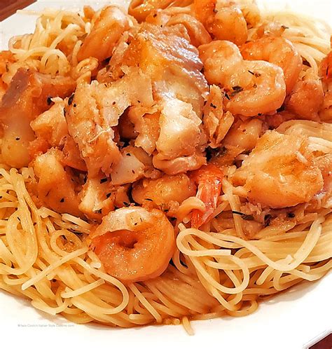 Scampi Alla Veneziana With Angel Hair Whats Cookin Italian Style