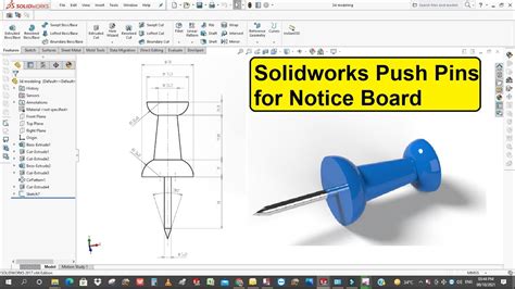 Solidworks Push Pins For Notice Board Tutorial SPD YouTube