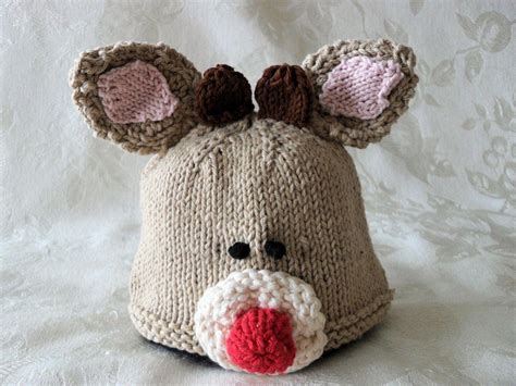 Gestrickte Baby Hut Stricken Reindeer Baby M Tze Weihnachten Baby Hut