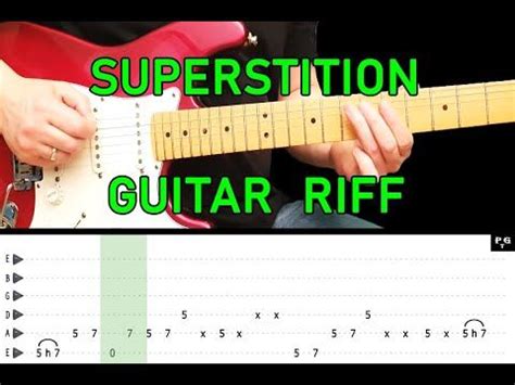 SUPERSTITION - Guitar lesson - Guitar riff (with tabs) - Stevie Wonder ...