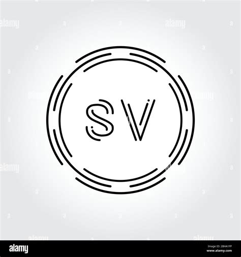 Initial SV Logo Design Creative Typography Vector Template Digital