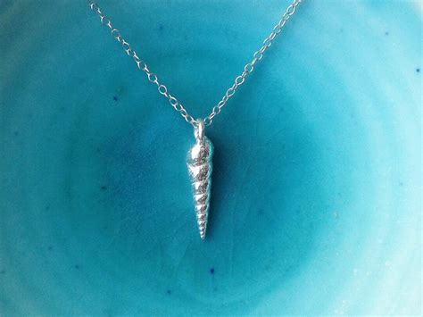 Silver Shell Necklace Silver Shell Pendant Silver Shell Jewellery Beach