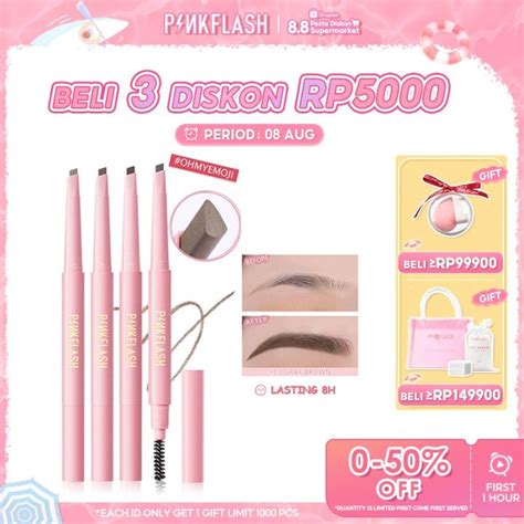 Pinkflash Ohmyemoji Automatic Eyebrow Pencil Tahan Air Pigmen Pensil