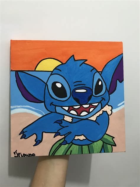 Stitch By Jpisano Telas Pintadas Desenhos Em Tela Desenhos Aleatórios