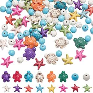 Amazon SUNNYCLUE 1 Box 4 Strands Turtle Beads Starfish Beads Bulk