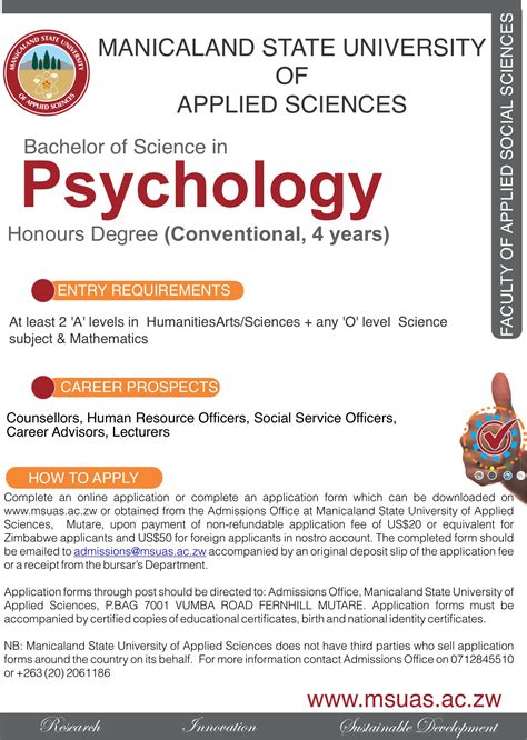 Bachelor Of Science In Psychology Honours Degree Msuas