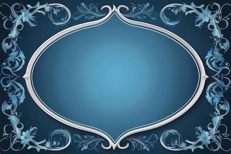 Blue Curve Frame Template Vector Premium Ai Generated Image