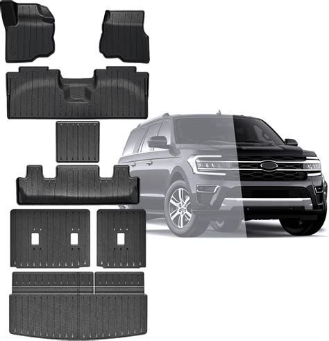 Houclemic Floor Mat For 2022 2024 Ford Expedition Accessories Cargo Mat And Backrest