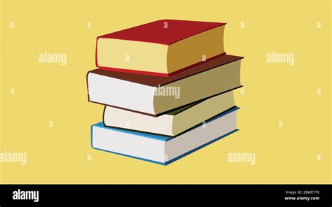 Vector Isolated Illustration of a Pile of Books Stock Vector Image ...