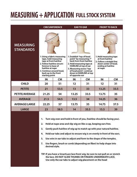 Wig Size Chart Measure For Wig Wig Salon Milwaukee Wisconsin