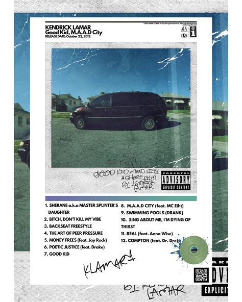 Buy Unique America Album Cover S Good Kid Maad City Album Cover