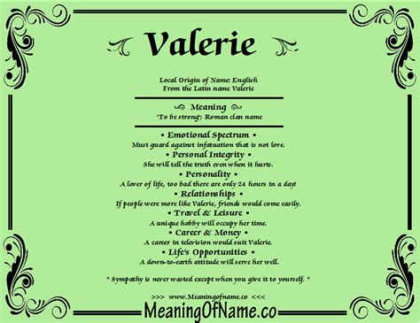 Valerie Meaning Of Name