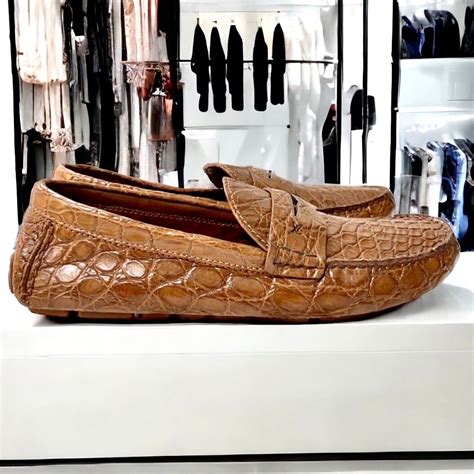 LOUIS VUITTON Crocodile Alligator Loafer Drivers Mens Gem