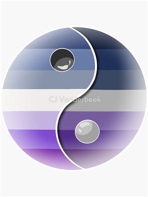 Butch Lesbian Pride Yin Yang Symbol Sticker For Sale By Nailbitingwrite Redbubble