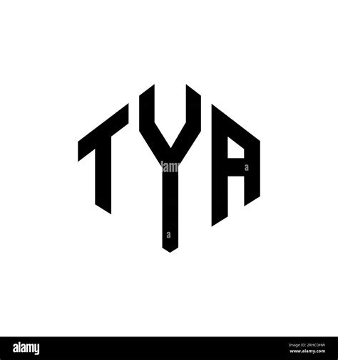 TYA-Logo mit Polygonform. TYA-Polygon- und würfelförmiges Logo. TYA ...