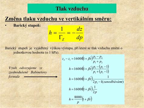 PPT Teplota Tlak A Vlhkost Vzduchu PowerPoint Presentation Free