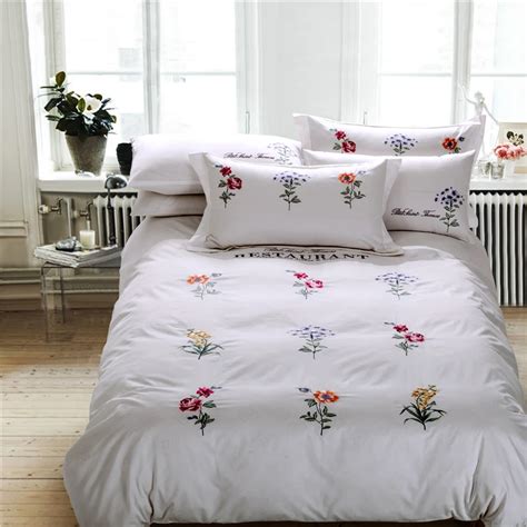 Luxury Satin Cotton Embroidery Bedding Sets King Queen Size Comforter Duvet Cover Set Bed Sheet