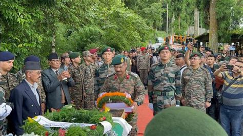 Captain Brijesh Thapa Cremated In Darjeeling With Military Honours Latest News India