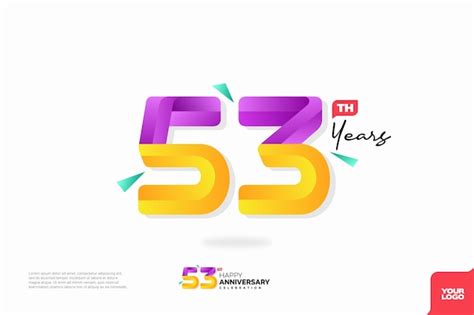 Premium Vector | Number 53 logo icon design 53rd birthday logo number anniversary 53