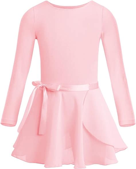 Iefiel Kinder Ballettkleidung Langarm Ballettanzug Mit Chiffon Ballett