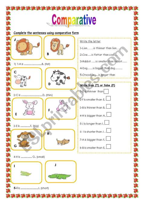 Comparative Anatomy Worksheets