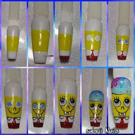 Nailart Bob esponja Tutorial de uñas decoradas Decoracion de uñas