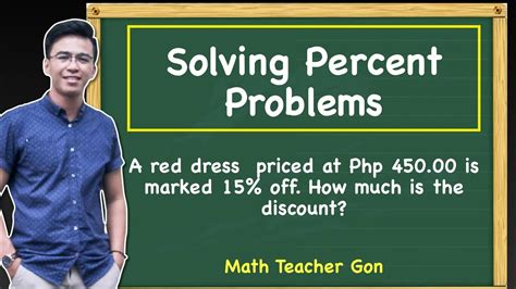 Solving Percent Problems Discount Word Problems Mathteachergon Youtube