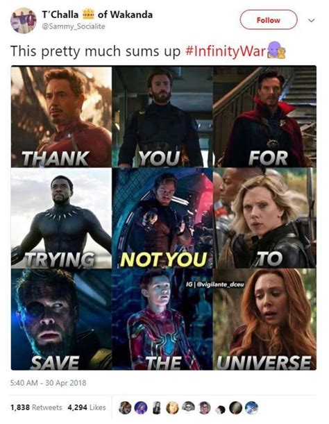 Oh Snap 25 Memes Only People Who Have Seen Infinity War Will Get