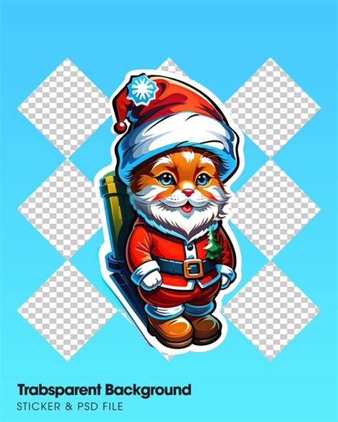 Premium PSD Merry Christmas Sticker With A Turned Edge On A