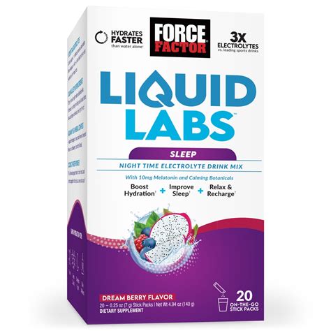 Force Factor Liquid Labs Sleep Night Time Electrolyte Drink Mix Dream