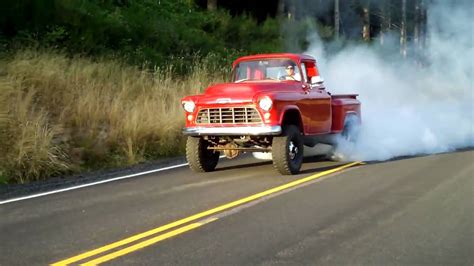 55 Chevy Cummins Killer Burnout Youtube