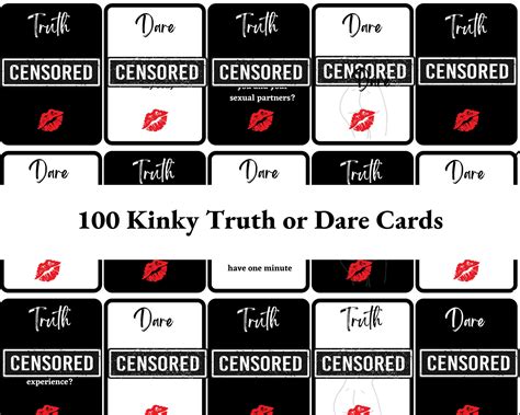 100 Kinky Truth Or Dare Cards Couples Foreplay Game Couples Etsy Uk