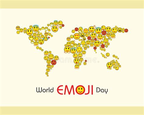 Salutation De Jour D Emoji Du Monde Juillet Illustration De