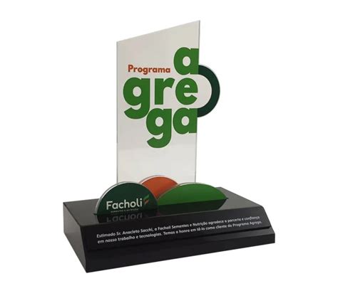 Troféu Agronegócio personalizado Anholeto