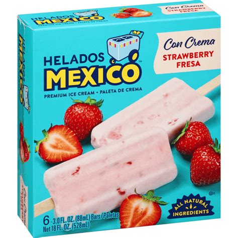 Helados Mexico Ice Cream Bar Premium Strawberry Ice Cream Treats