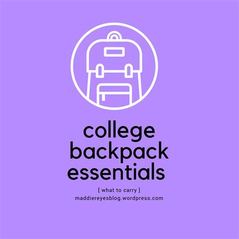 College Backpack Essentials Printable College Backpack Essentials