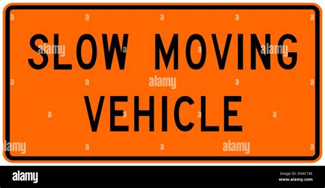 Slow Moving Vehicle Warning Sign Stock Photo Alamy