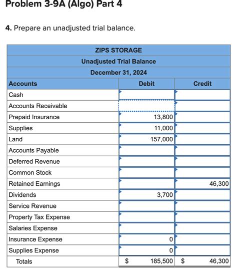 Solved Problem 3 9A Algo Complete The Full Accounting Chegg