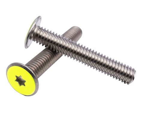 Ultra Low Head Screw 310slim 6 Lobe Machine Screws M6 Stainless A2 Neon Lemon 3pc Low Head