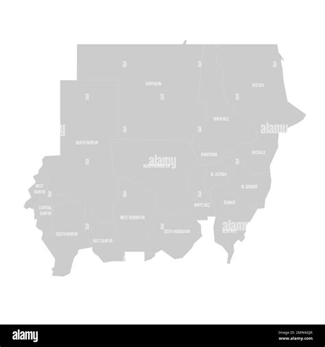 Sudan Political Map Of Administrative Divisions Stock Vector Image