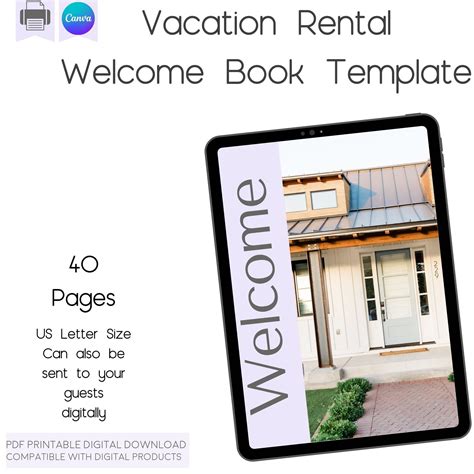 Airbnb Welcome Book Template Editable Canva Welcome Guide Etsy In