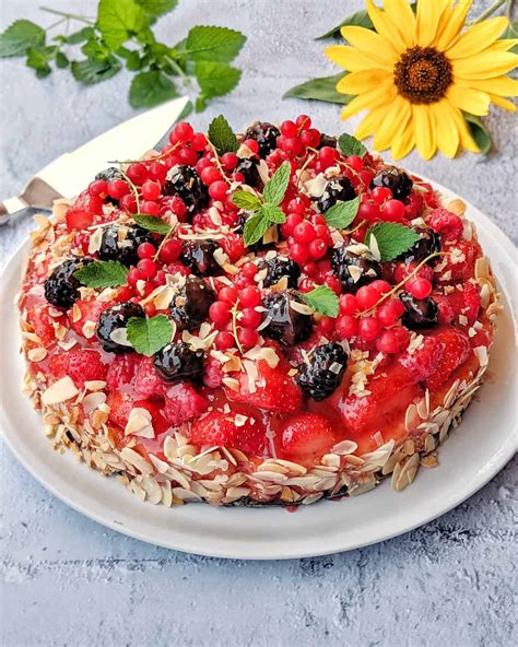 Obstkuchen Mit Vielen Bunten Früchten Instakochde