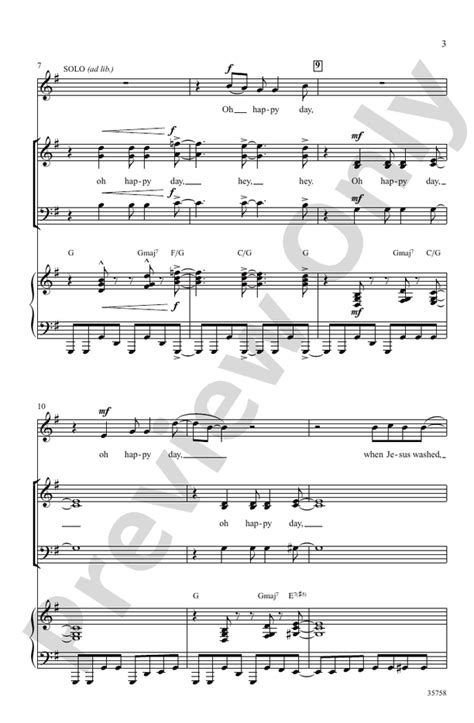 Oh Happy Day: SAB Choral Octavo: Edwin R. Hawkins - Digital Sheet Music ...