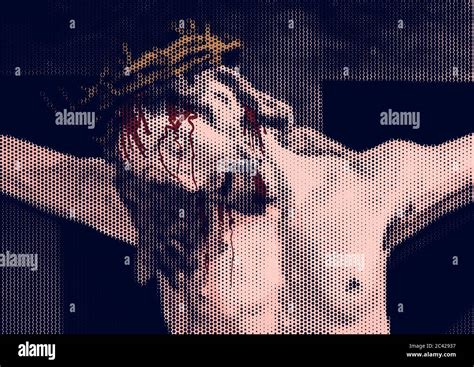 Vector Illustration Of Jesus Christ Crucified On The Cross Christian