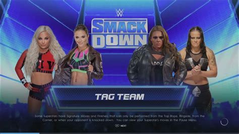 Wwe Smackdown Liv Morgan And Tegan Nox Vs Ronda Rousey And Shayna Baisler