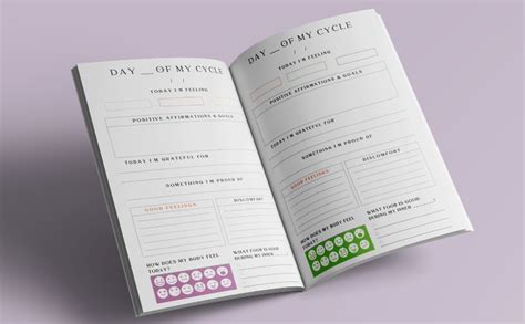 Menstrual Cycle Journal Pages Simple Detailed Period Tracker To