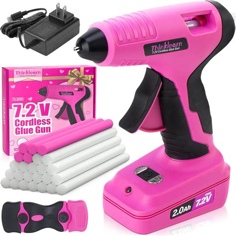Thinklearn Cordless Hot Glue Gun V Pink S Fast Preheating Glue Gun Set With Pcs Mini