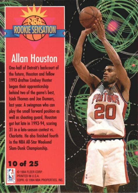 Fleer Rookie Sensations Allan Houston Ebay